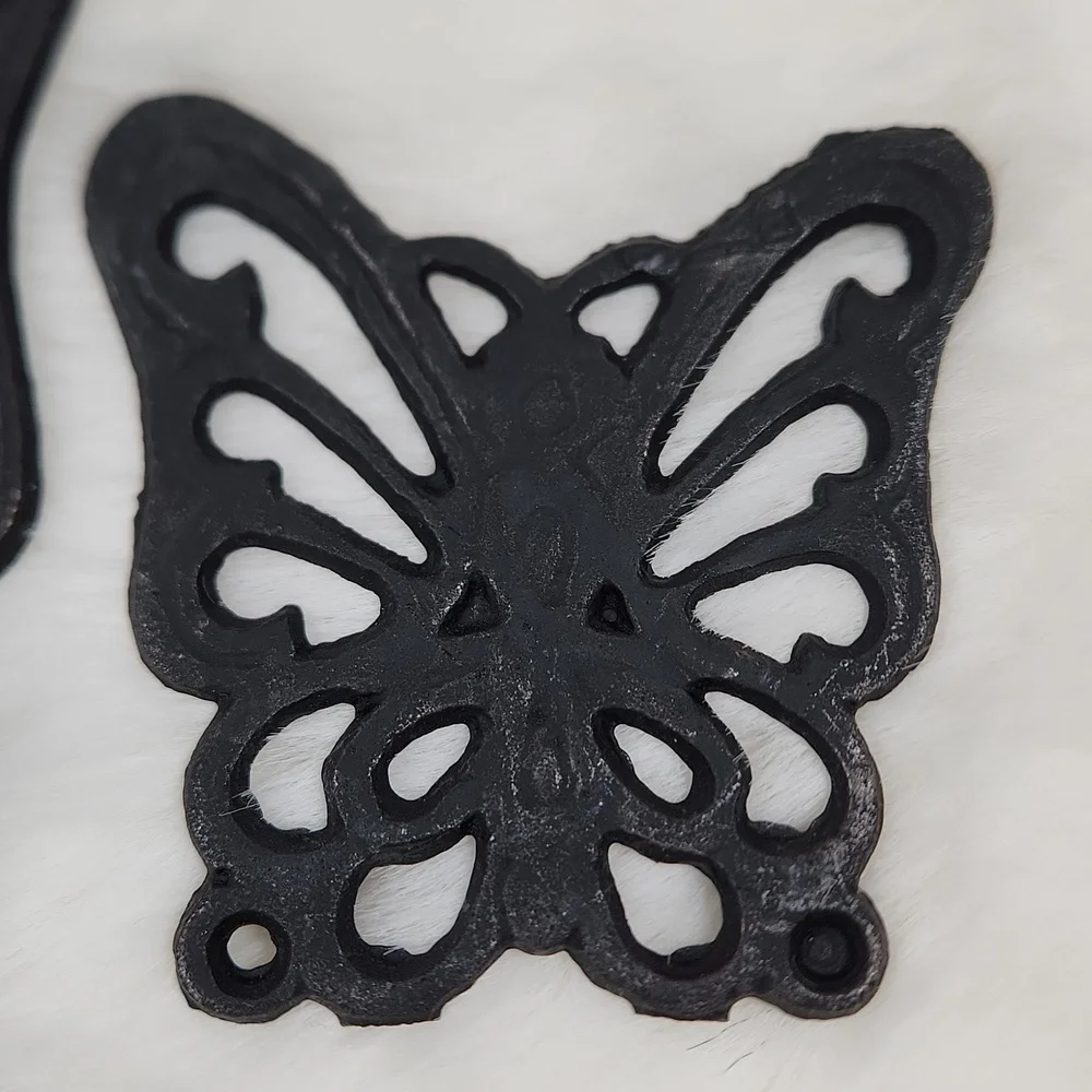 IRON Butterflies, Set of 5 Trivets, Vintage 70s Taiwanese